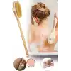 Ahşap Saplı Doğal At Kılı Selülit Fırçası Peeling Masaj Fırça Banyo Fırçası