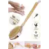 Ahşap Saplı Doğal At Kılı Selülit Fırçası Peeling Masaj Fırça Banyo Fırçası