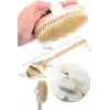 Ahşap Saplı Doğal At Kılı Selülit Fırçası Peeling Masaj Fırça Banyo Fırçası