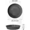 Saksı Tabağı Klasik Tabak Parlak Plastik Altlık (Antrasit, 23cm)