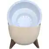 ToXA 2 Litre 19cm Küre Saksı Ayaklı Delikli Süzgeçli Plastik Çiçek Saksısı Fildişi