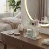 2 Katlı Makyaj Organizeri Kozmetik Aksesuar Düzenleyici Kozmetik Vitrini (Şeffaf)
