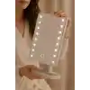 Busstier Led Işıklı Makyaj Aynası Dokunmatik 3 Işık Modlu Ayarlanabilir Oynar Başlıklı Masa Üstü Ayna Beyaz Işık Gün Işığı Sıcak Işık