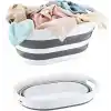 Coverest 38 Litre Katlanabilir Silikon Çamaşır Sepeti Akordiyon Katlanır Sele Yer Kaplamayan Taşınabilir Ergonomik Kulplu Dayanıklı ve Hafif Depolama Sepeti Banyo ve Ev Kullanımı Kirli Sepeti
