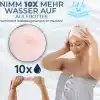Silva Ultrafiber Saç Bonesi 24 x 67 cm - Hızlı Kurutan Saç Havlusu Türban, Elastik Halka ve Düğmeli, Elektriklenmeyi Azaltır, Uzun Saçlar İçin, Antibakteriyel, Pembe