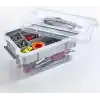 Orret Home Bölmeli ve Katlı Plastik Organizer Makyaj Düzenleyici – Kilitli Takım Sandığı Organizer Kutu, Taşıma Kulplu Çok Amaçlı Düzenleyici, Katlı Saklama Kutusu (ASORTİ RENK) (9 Litre)