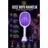 TELVESSE 3000V Şarjlı Elektrikli Sinek Raketi Standlı Sivrisinek Haşere Öldürücü Sineklik Haşere Aleti D028