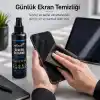 Ekran Temizleme Seti, 250 ml Sprey, Büyük Mikrofiber Bez ve 15 × 18 cm Gözlük Bezi, Laptop, TV, Monitör, Telefon, Tablet, Araç Ekranı ve Lensler İçin
