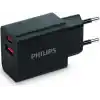 Philips DLP4325AB/12 1*USB C 20W-1*USB A 18W Siyah Şarj Adaptörü