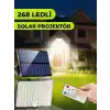 Amber LED 268 LEDli Solar Projektör – 60W, 5400 Lümen, 10 Metre Kablolu, IP65 Su Geçirmez, 6500K Beyaz Işık, Hareket Sensörlü Güneş Enerjili Dış Mekan Aydınlatma