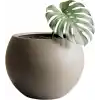ZEVLİ Modern Küre Saksı 7L - İskandinav Tarzı, Orta Boy Dekoratif Salon ve Bahçe Saksısı (Mocha)