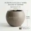 ZEVLİ Modern Küre Saksı 7L - İskandinav Tarzı, Orta Boy Dekoratif Salon ve Bahçe Saksısı (Mocha)