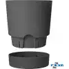 ToXA Begonya Saksı Tabaklı Drenajlı Mat Plastik Çiçek Saksısı (1 Adet, 9 Litre, 25cm, Gri)