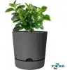 ToXA Begonya Saksı Tabaklı Drenajlı Mat Plastik Çiçek Saksısı (1 Adet, 9 Litre, 25cm, Gri)