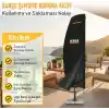 Haegs Bahçe Şemsiye Kılıfı, Veranda Parasol Konsol Şemsiyesi Brandası, Koruma Örtüsü, Su Geçirmez, Hava Koşullarına Dayanıklı Bahçe Gölgelik Güneşlik Örtüsü (280-30/81/46 cm) Siyah