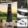 Haegs Bahçe Şemsiye Kılıfı, Veranda Parasol Konsol Şemsiyesi Brandası, Koruma Örtüsü, Su Geçirmez, Hava Koşullarına Dayanıklı Bahçe Gölgelik Güneşlik Örtüsü (280-30/81/46 cm) Siyah