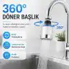 SOGUD Filtreli Musluk Başlığı Seti Beyaz - 360° Döner Su Tasarruflu Perlatör Aparatı - Arıtmalı Kireç Önleyici Mutfak Banyo Lavabo Ucu - Krom Kaplama Yüksek Basınçlı Model - 3 Yedek Filtreli