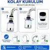 SOGUD Filtreli Musluk Başlığı Seti Beyaz - 360° Döner Su Tasarruflu Perlatör Aparatı - Arıtmalı Kireç Önleyici Mutfak Banyo Lavabo Ucu - Krom Kaplama Yüksek Basınçlı Model - 3 Yedek Filtreli