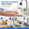 SOGUD Filtreli Musluk Başlığı Seti Beyaz - 360° Döner Su Tasarruflu Perlatör Aparatı - Arıtmalı Kireç Önleyici Mutfak Banyo Lavabo Ucu - Krom Kaplama Yüksek Basınçlı Model - 3 Yedek Filtreli