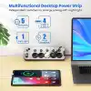 Bağımsız Anahtarlı 5li Işıklı Akım Korumalı Çoklu Priz 4000W, 2x USB - 2x Type-C Giriş, Metal Ön Panel Uzatma Kablosu Köşe Beşli Priz, Topraklı, 2 Metre Kablo
