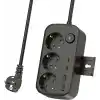 SMAYLİNG 3lü Priz + 4 USB (2 Type-C + 2 USB-A) Çoklayıcı | Duvara Monte Edilebilir, Aç/Kapa Anahtarı, Akım & Kısa Devre Koruma, Yüksek Güç