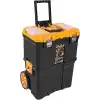 Super Bag Çift Katlı Tekerlekli Takım Çantası, Çekilebilir Saplı Modüler Alet Kutusu, Üst Organizer Bölmeli, Büyük Hacimli Depolama Çantası ASR5039