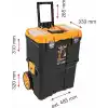Super Bag Çift Katlı Tekerlekli Takım Çantası, Çekilebilir Saplı Modüler Alet Kutusu, Üst Organizer Bölmeli, Büyük Hacimli Depolama Çantası ASR5039