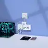 S-link PRZ08 Beyaz 4 Soketli 15cm 1 USB 2 Type-C PD20W Tam Bakır Kablolu Akım Korumalı Priz