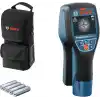 Bosch Professional D-tect 120 Duvar Tarama Cihazı (Tarama alanı: 120 mm, Akım geçen ve geçmeyen kabloların, metal, plastik boruların bulunması, USB-C kablosu, 4 x AA pil, Akü Adaptörü, Taşıma Çantası)