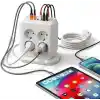 Hasuba Dik Priz Kulesi Vertical Smart Power Socket - Akım Korumalı, 2500W Çoklu Priz Çoklayıcı, 8 EU Priz Girişi ve 4 USB ve 2 Type-C Portlu, 2M Kablo, Aşırı Yük Korumalı Grup Priz 332