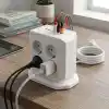 Hasuba Dik Priz Kulesi Vertical Smart Power Socket - Akım Korumalı, 2500W Çoklu Priz Çoklayıcı, 8 EU Priz Girişi ve 4 USB ve 2 Type-C Portlu, 2M Kablo, Aşırı Yük Korumalı Grup Priz 332