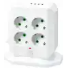 Hasuba Dik Priz Kulesi Vertical Smart Power Socket - Akım Korumalı, 2500W Çoklu Priz Çoklayıcı, 8 EU Priz Girişi ve 4 USB ve 2 Type-C Portlu, 2M Kablo, Aşırı Yük Korumalı Grup Priz 332