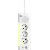 S-link PRZ06 3 Soketli 2 USB 2 TYPE-C PD20 2M 306 Joule Tam Bakır Kablolu Beyaz Akım Korumalı Priz