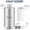 Bluefox Platinum Duş Filtresi, KDF 55 + Aktif Karbon + C Vitamini, Klor ve Ağır Metallerin Azaltılmasına Yardımcı, Saç ve Cilt Dostu, Evrensel 1/2 Uyumlu, Aletsiz Montaj