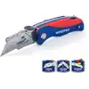 WORKPRO WP211006 Ağır Hizmet Paslanmaz Çelik Gövde Katlanır Rötuş Maket Bıçağı + 6 Adet Yedek Bıçak
