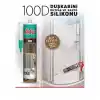 Akfix 100D Duşkabini, Mutfak ve Banyo Silikonu, Şeffaf,%100 Silikon, Hızlı Kuruyan, Küf Tutmaz, Su Geçirmez,Sararma Yapmaz