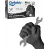 Dolphin Siyah Nitril Eldiven Pudrasız Kalın 100lü Paket L
