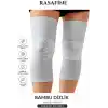 Bambu Sporcu Dizliği, 2li Paket (Sağ & Sol), 4 Yönlü Kompresyon, Nefes Alabilir Esnek Örgü Kumaş, Unisex Günlük ve Spor Dizliği, Gri, Standart Beden