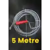 Kanal Açma Teli, 9 mm Kalınlık, Dayanıklı Metal Tel, Lavabo ve Gider Borusu Açacağı, Tıkanıklık Giderici, Spiral Tel, Ergonomik Sap, Kolay Kullanım, Lavabo, Tuvalet, Banyo, Küvet Açıcı (5 M)