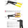Perçin Tabancası 4 Uçlu Profesyonel Set – 2.4/3.2/4.0/4.8 mm Başlık + 40 Adet Alüminyum Perçin + Anahtar | Metal, Plastik ve Deri Delme & Sabitleme Aracı