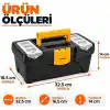 Orret Home 14 İnç Plastik Kilitli Takım Çantası, Tepsili Hırdavat Kutusu, Organizer Bölmeli Alet Çantası ve Takım Sandığı, El Aletleri Vida Somun Düzenleyici Taşıma Kutusu (14)