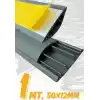 1m Kendinden Yapışkanlı 50x12mm Gri Balık Sırtı Kablo Kanalı (1 Metre)