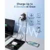 Baseus Enercore Evrensel Priz Adaptörü 70W Geri Çekilebilir Kablolu, 2 AC Prizi + 2USB-A + 1USB-C ile Uluslararası Seyahat Şarj Cihazı, ABD, İngiltere, Çin, Japonya, Tayland ile Uyumlu