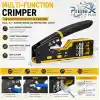 PrimeX PX-8070Y Yeni Nesil EZ RJ45 Pense, Cat6 Cat7 RJ45/RJ11 Network Kablo Sıkma Pensesi, Bıçaklı Profesyonel Ethernet Pense, Modüler Jack Crimp Aracı