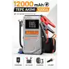 Jump Starter Auhma Akü Takviye Cihazı 12.000 mAh 4ü 1 Arada Powerbank Çantalı Hava Kompresörü 150 PSI Otomobil SUV Motosiklet Bisiklet için Gri