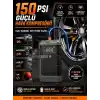 LS-99 Akü Takviye ve Hava Kompresörü 3750A Tepe Akımı, 150 PSI Lastik Şişirme, 19800mAh Powerbank, LCD Ekranlı Jump Starter, LED El Feneri, 12V Araçlar için Çok Fonksiyonlu Akü Destek Cihazı