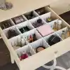 AEE® 4lü Plastik Ayarlanabilir Çekmece Düzenleyici Organizer - İç İçe Geçmeli Kesilebilir - 8cmX43cm - Mutfak İç Çamaşırı Çorap Sütyen Dolap Takı Makyaj (4)