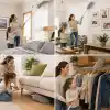 Krafz® Home Teleskopik 3lü Mop Toz Alma Püskülü Çok Fonksiyonlu Temizlik Seti,Boşluk Ve Tavan Temizliği İçin Uzayabilir Toz Alma Seti