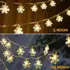 ROBEVE Kar Tanesi Led Işık Yılbaşı Aydınlatma Dekorasyon Işık Dekorasyon Aydınlatma Pilli 5 Metre 28 Kar Tanesi Gün Işığı Bahçe Aydınlatma Yılbaşı Ağacı Işığı Özel Gün Doğum Günü Parti Led Işık Peri
