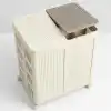 Mega Boy Havalandırmalı Çamaşır Sepeti - 100 Litre Oyuncak Kutusu - Tekerlekli - Çift Bölmeli 2x50 LT - 49.5x36x61 cm - PP+ TPR (Bej)